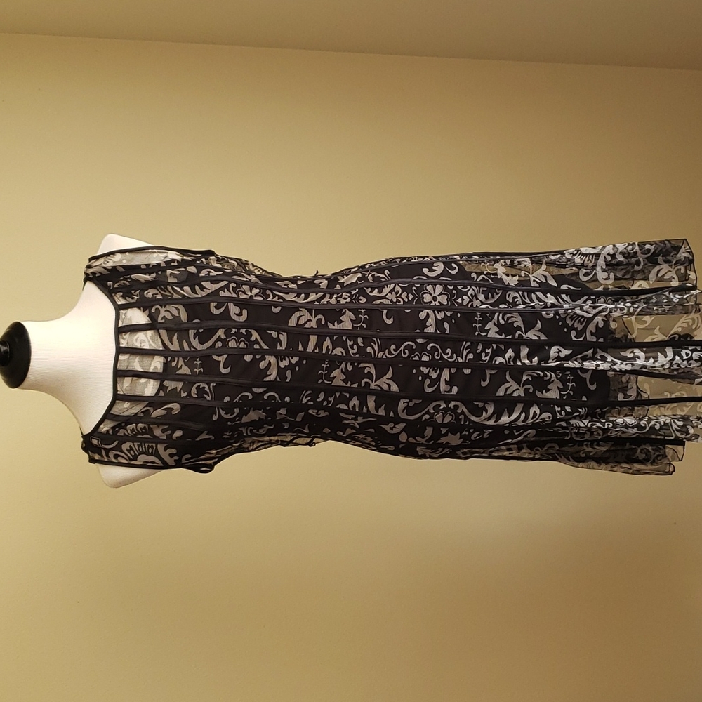 Black mesh overlay dress